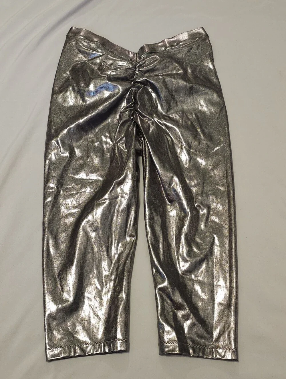 Skims Swim Metallic V Waist Ruched Pant BO-PNT-2806 Carbon Size Medium